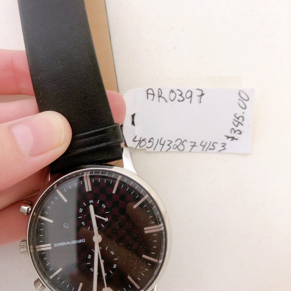 Emporio Armani AR0397 Gianni Chronograph Leather Strap Men's Watch:(new without tag) Emporio Armani AR0397 Gianni Chronograph Leather Strap Men's Watch:(new without tag)